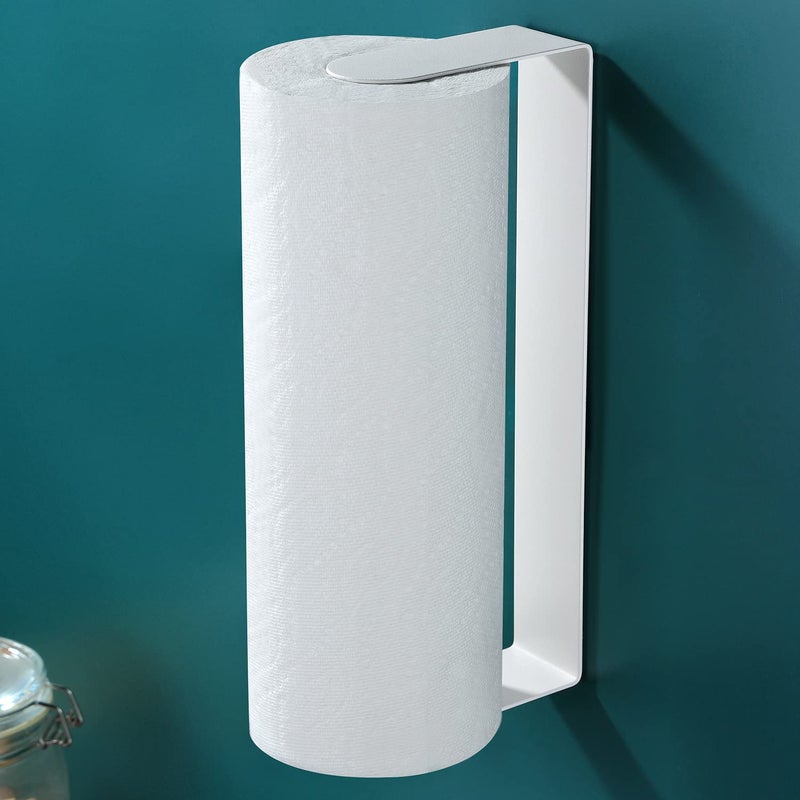 ZUNTO Paper Towel Holder Under Cabinet - Paper Towel Rack for Kitchen  Adhesive Paper Towel Holder SUS304 Stainless Steel(White) - Image 2